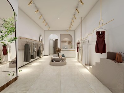 现代服装鞋店3D模型下载